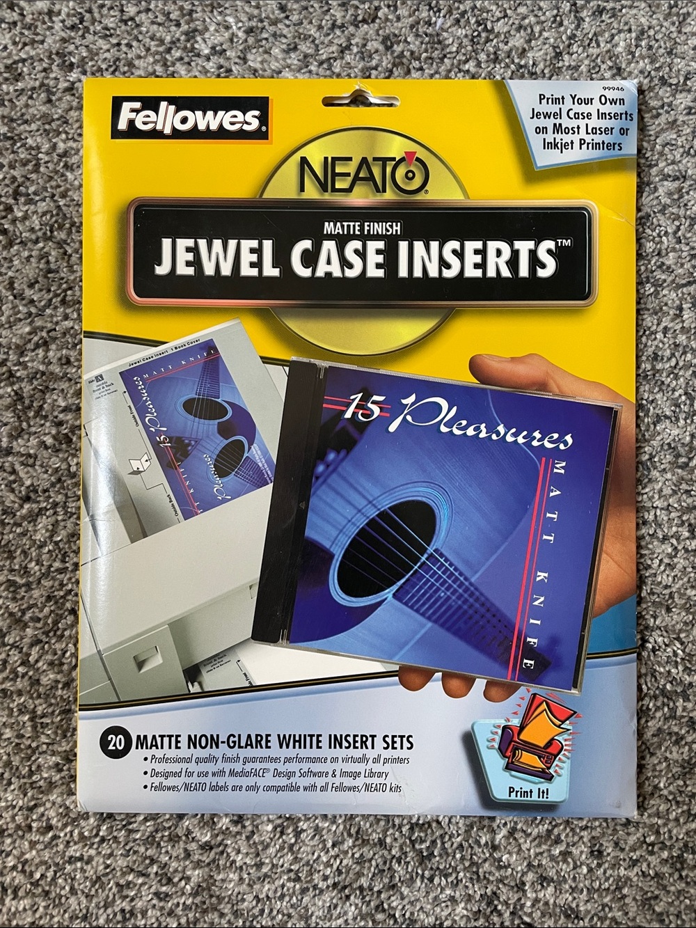 NWT Fellowes Neato Matte Jewel Case Inserts.